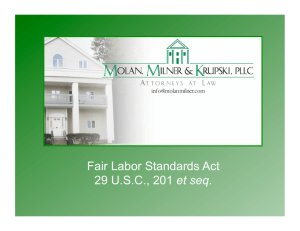 Fair Labor Standards Act 29 USC, 201 et seq.