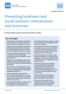 Preventing loneliness and social isolation: interventions and outcomes