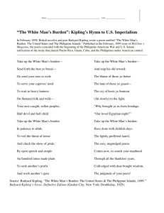 “The White Man's Burden”: Kipling's Hymn to U.S. Imperialism