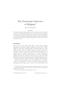 The Emotional Coherence of Religion