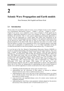 2 Seismic Wave Propagation and Earth models