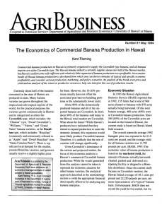 The Economics of Commercial Banana Production in Hawaii