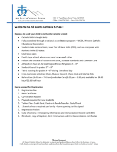 Registration Packet - All Saints Catholic School