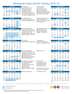 Minneapolis Public Schools Calendar 2015-16