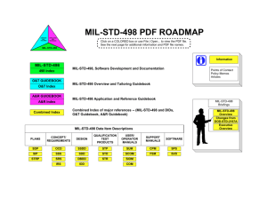 ROADMAP for MIL-STD-498 PDF Application