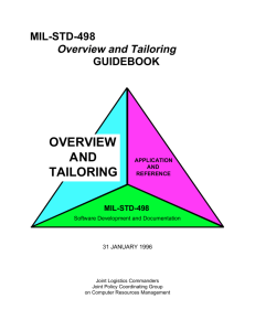 MIL-STD-498 Overview and Tailoring GUIDEBOOK MIL