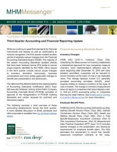 Third Quarter Accounting and Financial Reporting Update
