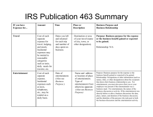 IRS Publication 463 Summary