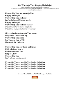 We Worship You Singing Hallelujah Lyrics