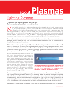 Lighting Plasmas - Coalition for Plasma Science