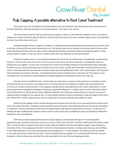 Pulp Capping: A possible alternative to Root Canal Treatment