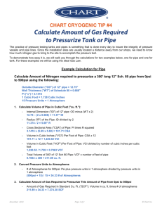 Calculate Gas Required to Pressurize Pipe or Tank