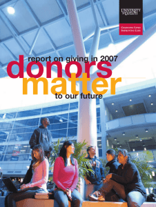 report on giving in 2007 to our future - Alumni & Friends