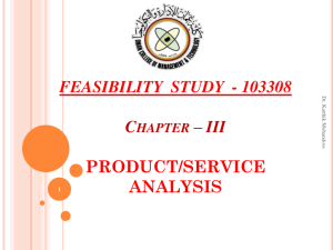 feasibility study - 103308 product/service analysis