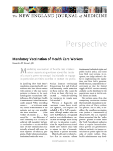 Mandatory Vaccination of Health Care Workers