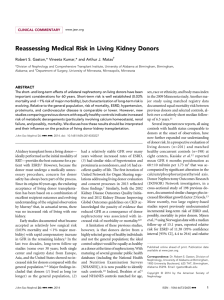 Reassessing Medical Risk in Living Kidney Donors