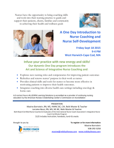 A One Day Introduction to Nurse Coaching and