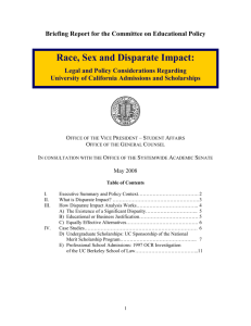 Race, Sex and Disparate Impact - The Regents of the University of