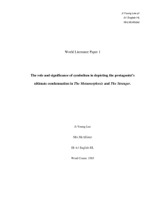 World Literature Paper 1 The role and significance of symbolism in