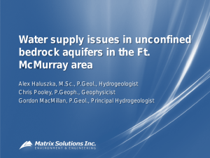 Water supply issues in unconfined bedrock aquifers in the Ft