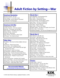 Adult Fiction by Setting—War