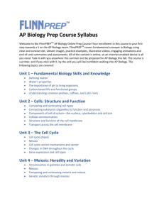 AP Biology Prep Course Syllabus