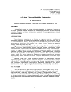 A Critical Thinking Model for Engineering