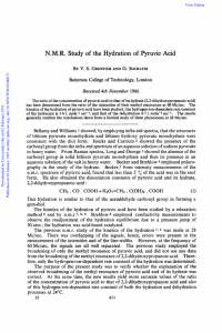 N.M.R. Study of the Hydration of Pyruvic Acid