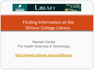 Finding Information at the Ohlone College Library