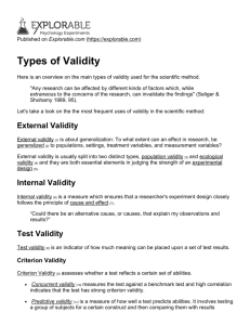 Different types of validity