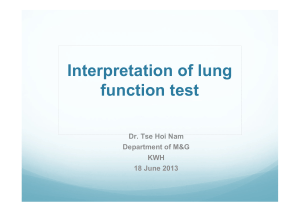 Interpretation of lung function test
