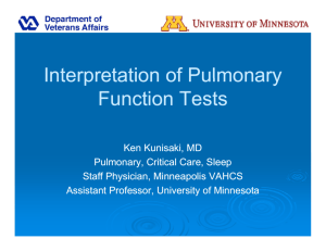 Interpretation of Pulmonary Interpretation of Pulmonary Function Tests