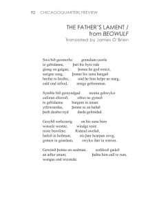 THE FATHER'S LAMENT / from BEOWULF