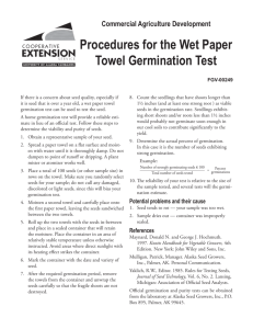 Procedures for the Wet Paper Towel Germination Test