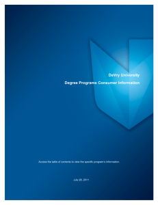 DeVry University Degree Programs Consumer Information