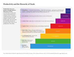 Productivity and the Hierarchy of Needs
