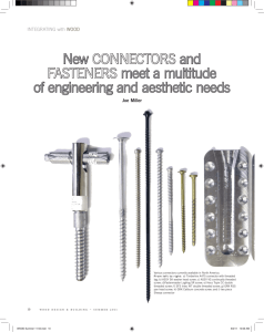 New CONNECTORS and FASTENERS meet a multitude of
