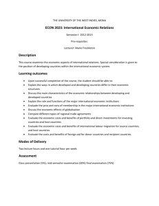 ECON 2023: International Economic Relations Description Learning