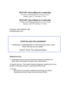 MGB 407 – Storytelling for Leadership