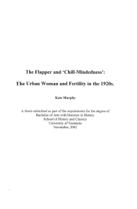 The Flapper and 'Chill-Mindedness': The Urban Woman and Fertility