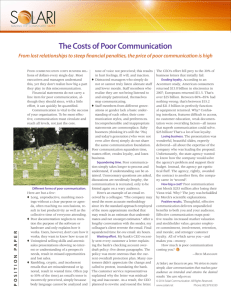 The Costs of Poor Communication