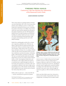 FInDIng FRIDA kAhlO: Controversy Calls into Question the