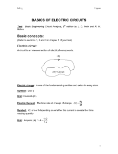 BASICS OF ELECTRIC CIRCUITS Basic concepts