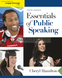 Essentials of Public Speaking, Fifth Edition