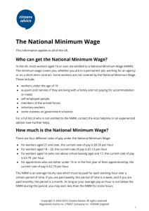 The National Minimum Wage