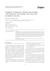 Elements of design of production systems – methodology of