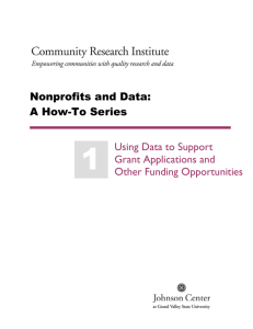 Using Data to Support Grant Applications and Other Funding
