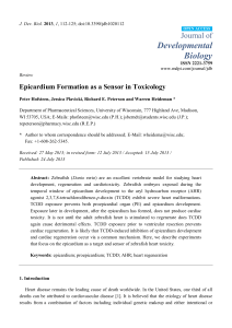 Epicardium Formation as a Sensor in Toxicology
