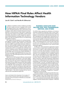 How HIPAA Final Rules Affect Health Information Technology Vendors