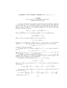 A PROPERTY OF THE FIBONACCI SEQUENCE (Fm), m = 0, 1, L